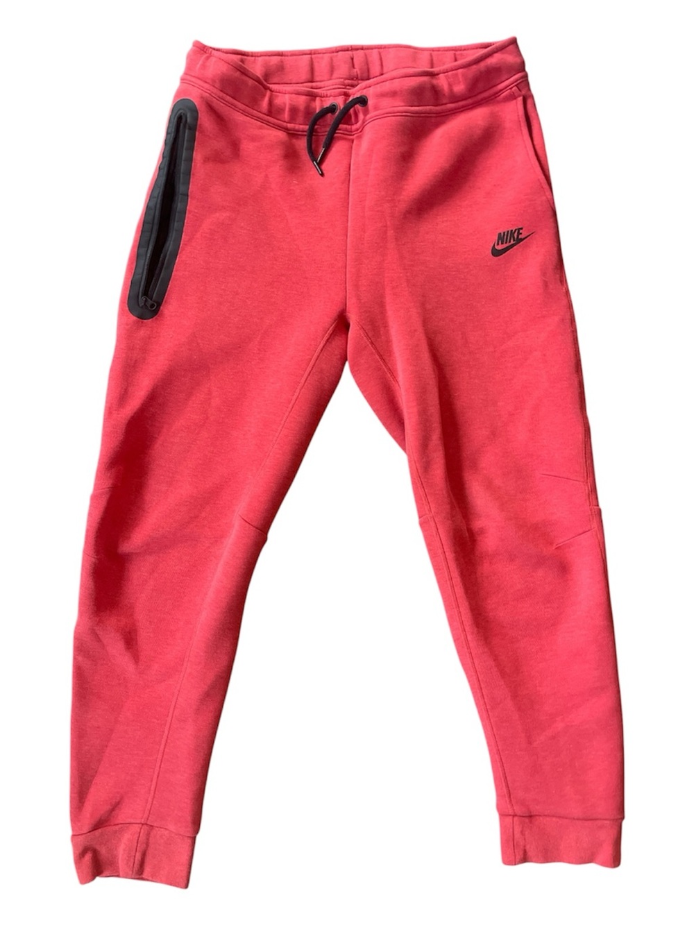 Nike Boys Coral-Red Jogger Sweatpants with Black Trim